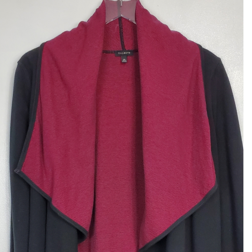 Talbots Size Xs Two Sides Solid Stripe Open Front… - image 4